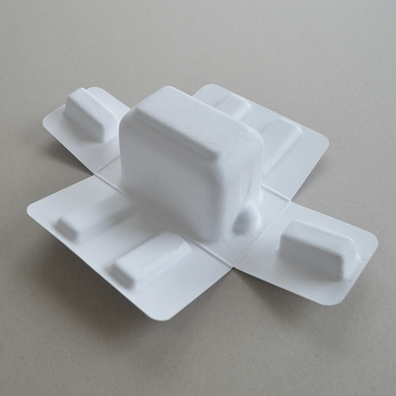 Cosmetic box white sugarcane pulp wet pressed paper holder