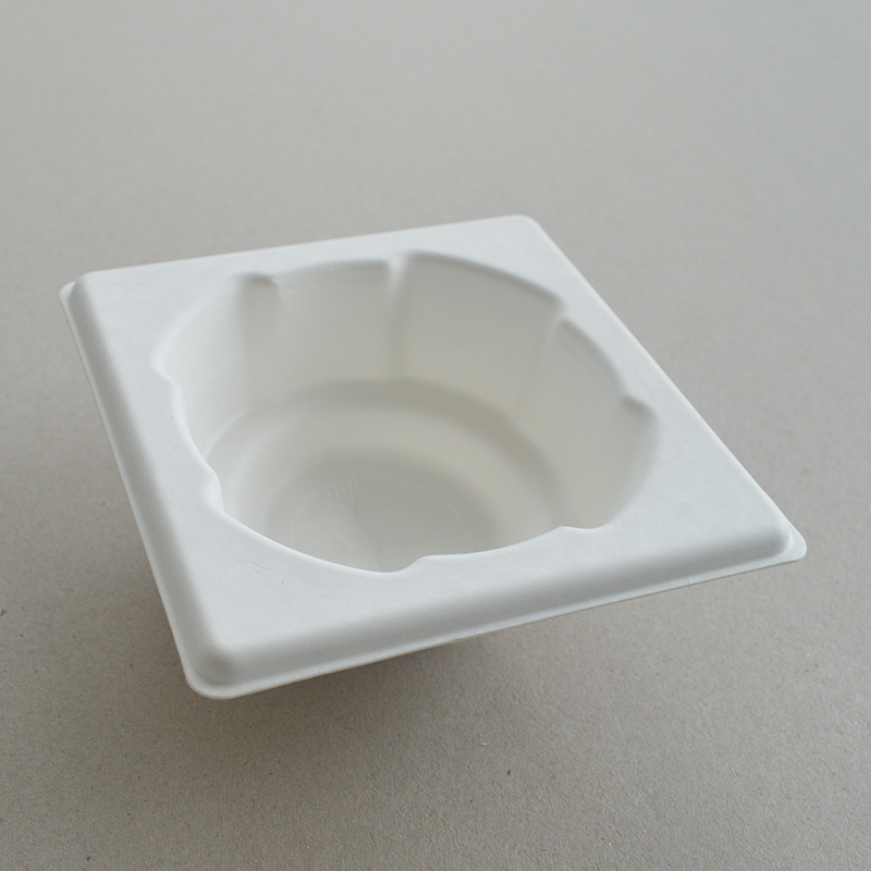 Cosmetic box white sugarcane pulp wet pressed paper holder