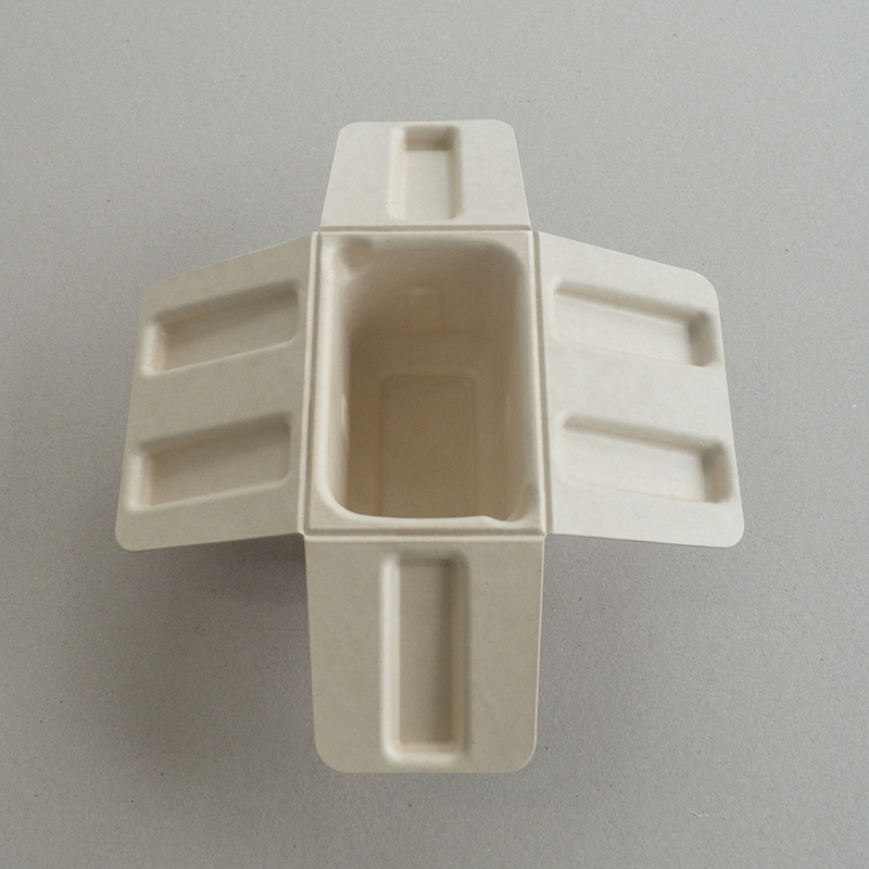 Cosmetic box white sugarcane pulp wet pressed paper holder