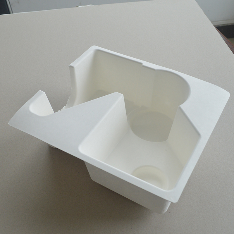 Cosmetic box white sugarcane pulp wet pressed paper holder