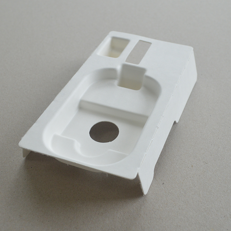 Cosmetic box white sugarcane pulp wet pressed paper holder
