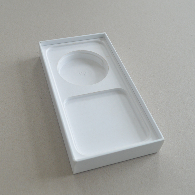 Cosmetic box white sugarcane pulp wet pressed paper holder