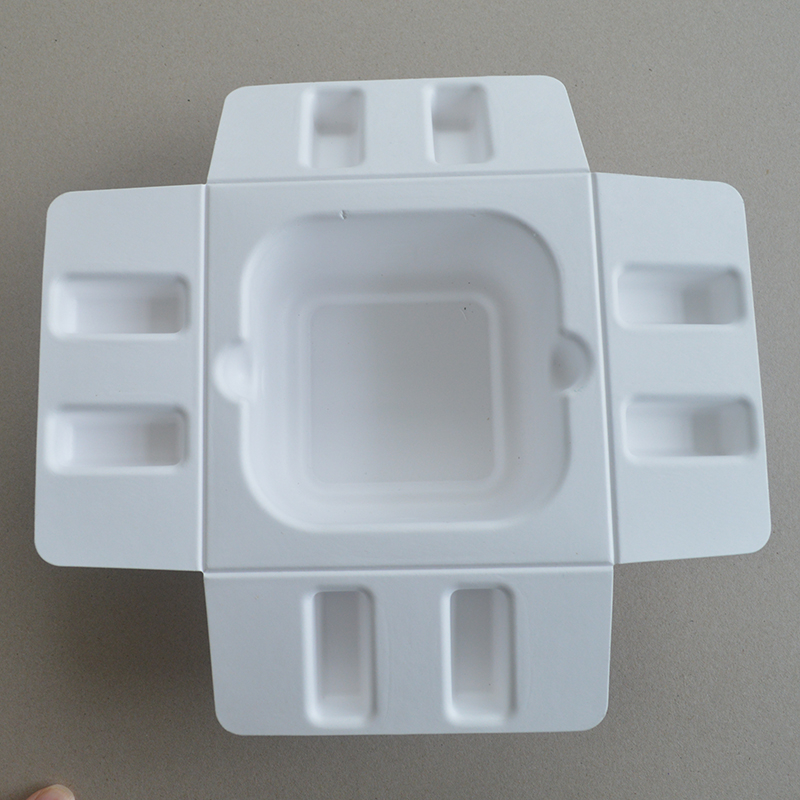 Cosmetic box white sugarcane pulp wet pressed paper holder