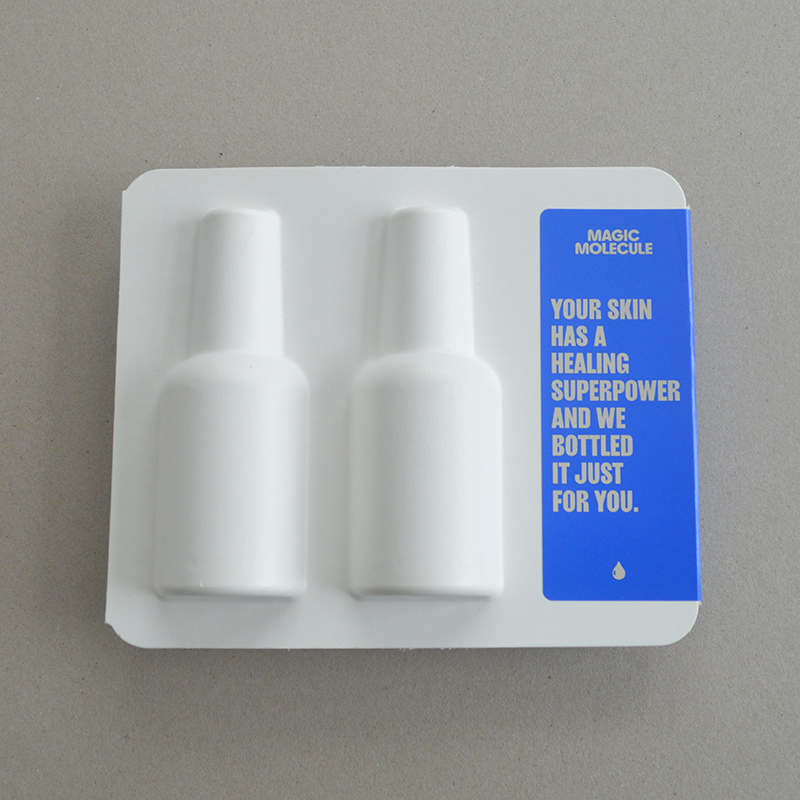 Cosmetic box white sugarcane pulp wet pressed paper holder