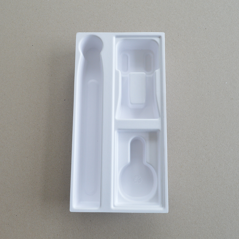 Cosmetic box white sugarcane pulp wet pressed paper holder