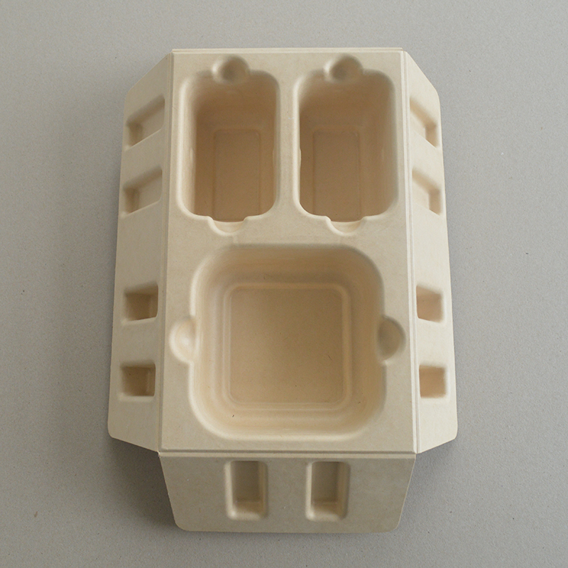 Cosmetic box white sugarcane pulp wet pressed paper holder