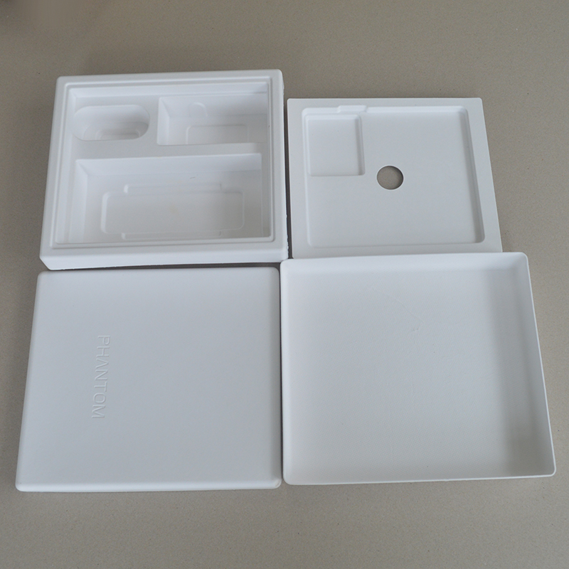 Cosmetic box white sugarcane pulp wet pressed paper holder